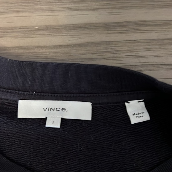 VINCE COTTON BLACK PULLOVER CREWNECK OVERSIZED SWEATER  SMALL - Picture 9 of 10